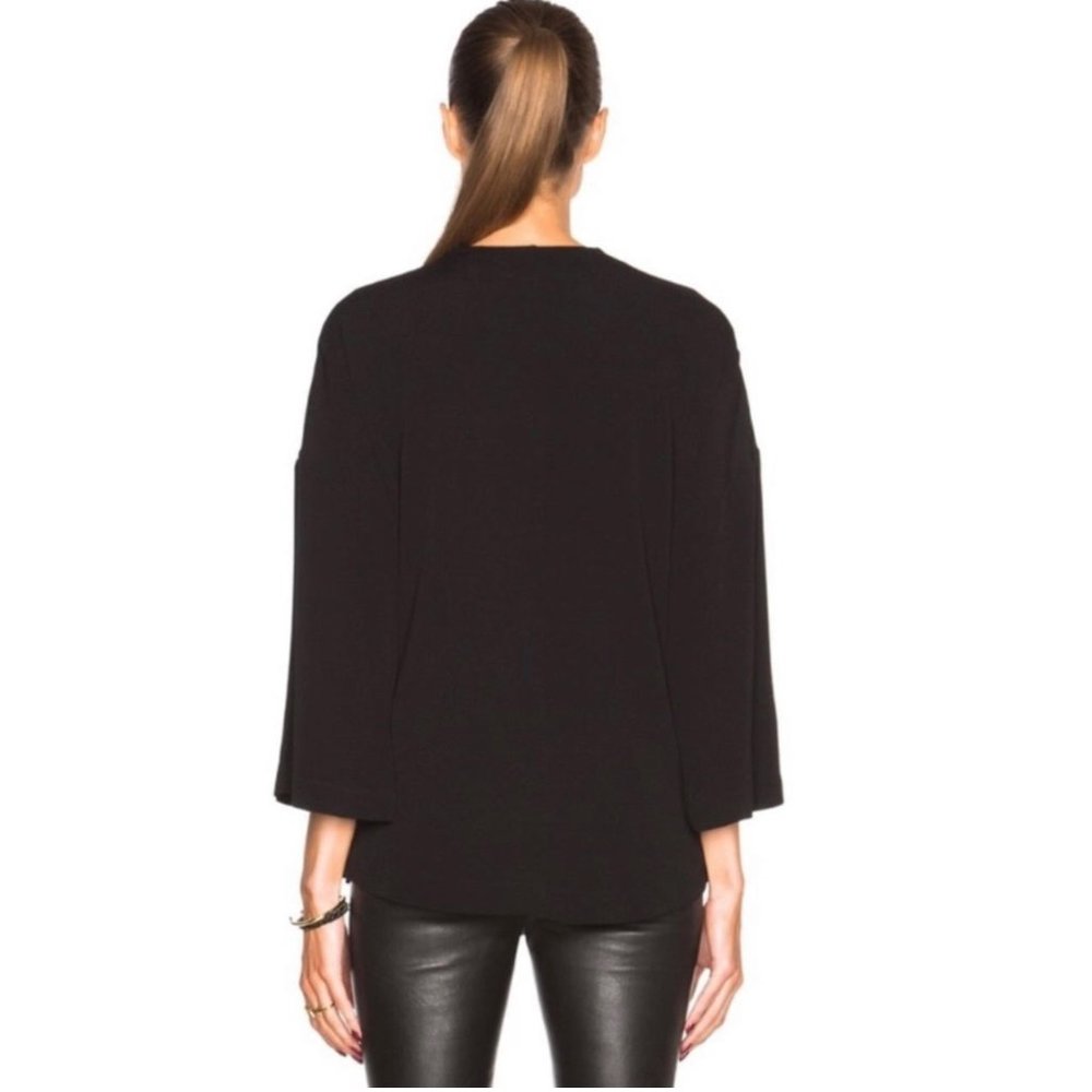 IRO XS Made in France Emilda Black Lace Up 3/4 Sleeve Top - Picture 3 of 9